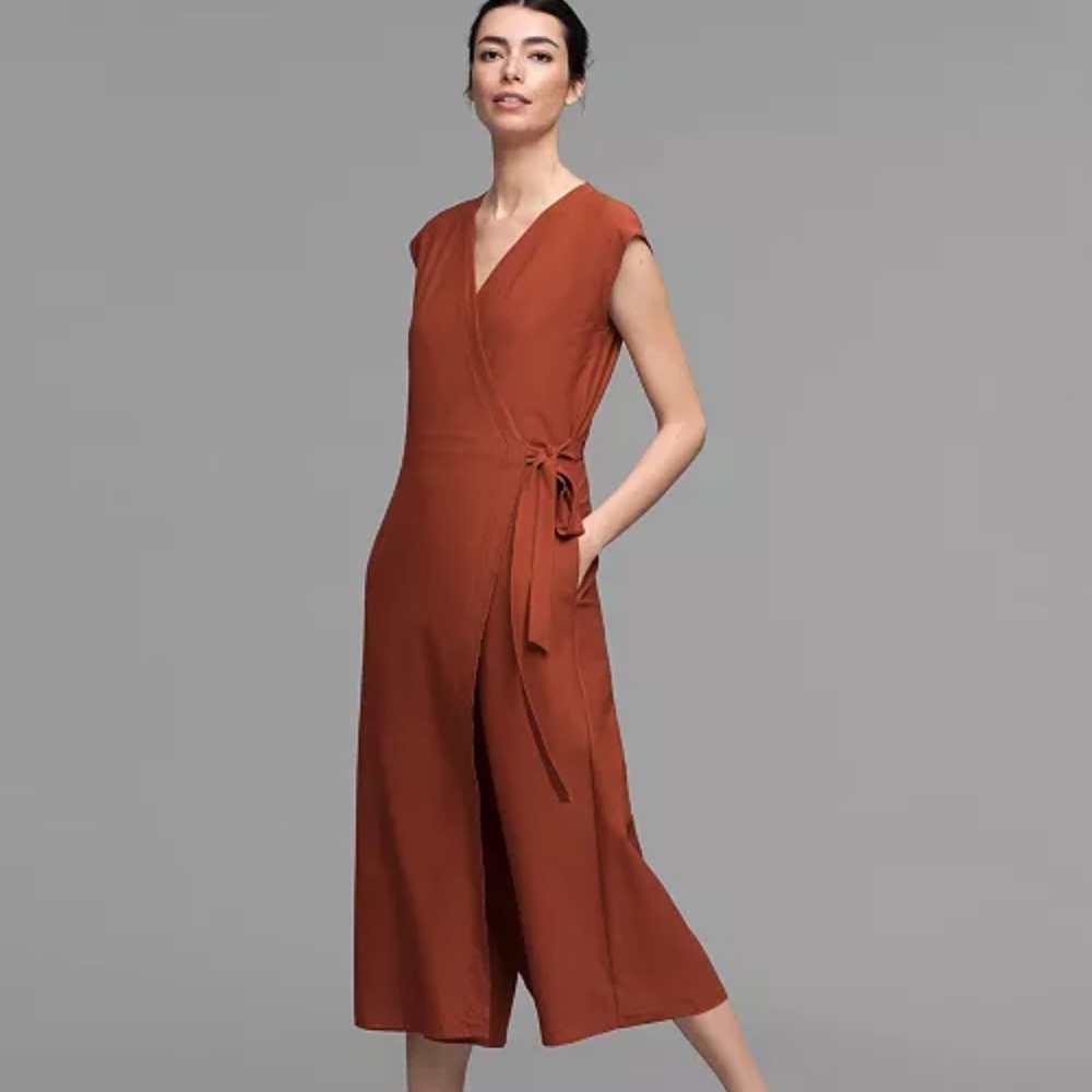 Eileen Fisher Wrap-Front Cropped Jumpsuit